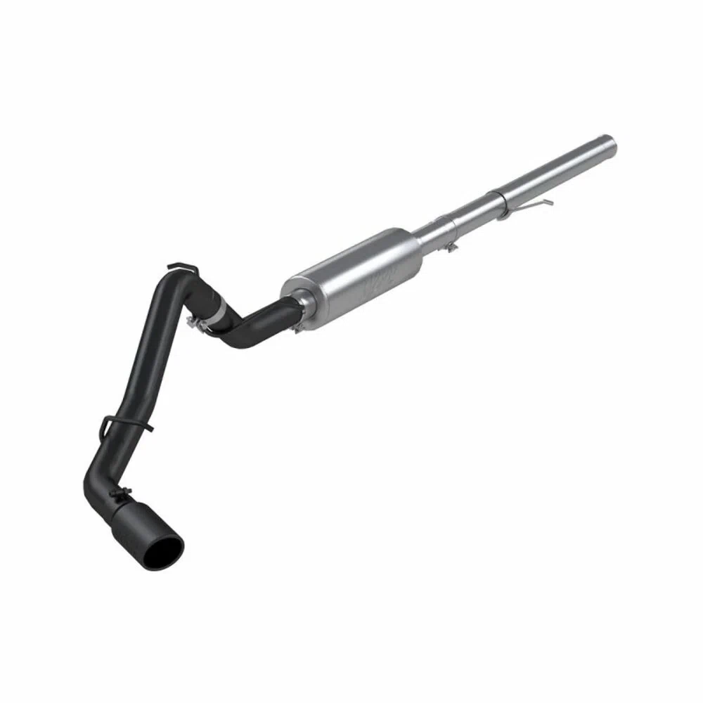 Fits 14-18 Chevrolet Silverado 1500 3_ Cat Back Single Side Exit-Black-S5080BLK